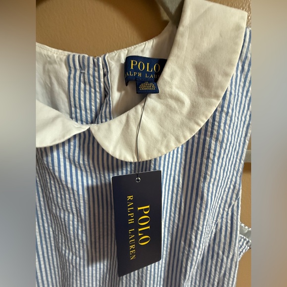 Polo by Ralph Lauren Striped Blue and White Dress
Seersucker Fit-and-Flare Dress - Picture 3 of 5
